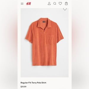 Men’s Regular Fit Terry Polo Shirt xl orange